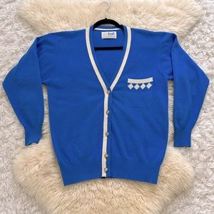 Rare bright blue!Vintage Pringle cashmere cardi, size M women’s